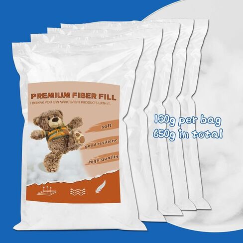 1000g/35.27OZ Polyester Fiberfill Stuffing, Fiber Fill Stuffing, Recycled Premium Polyester Fiber, High Resilience Fiber Fill Stuffing, Pillow Stuffing, Cushions Stuffing DIY Crafts in Kuwait