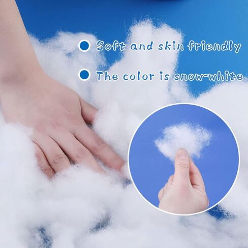 1000g/35.27OZ Polyester Fiberfill Stuffing, Fiber Fill Stuffing, Recycled Premium Polyester Fiber, High Resilience Fiber Fill Stuffing, Pillow Stuffing, Cushions Stuffing DIY Crafts in Kuwait