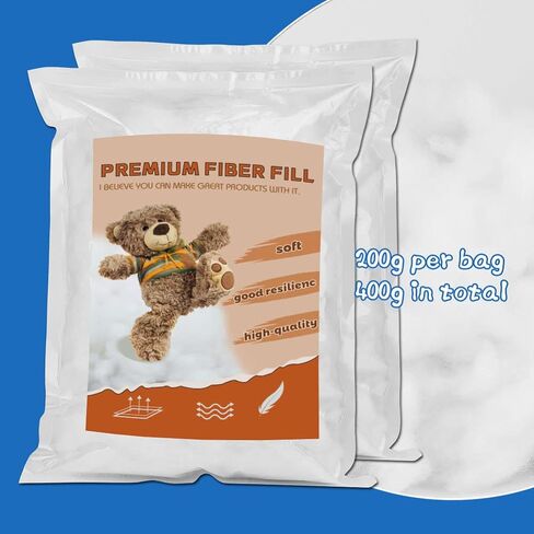 1000g/35.27OZ Polyester Fiberfill Stuffing, Fiber Fill Stuffing, Recycled Premium Polyester Fiber, High Resilience Fiber Fill Stuffing, Pillow Stuffing, Cushions Stuffing DIY Crafts in Kuwait