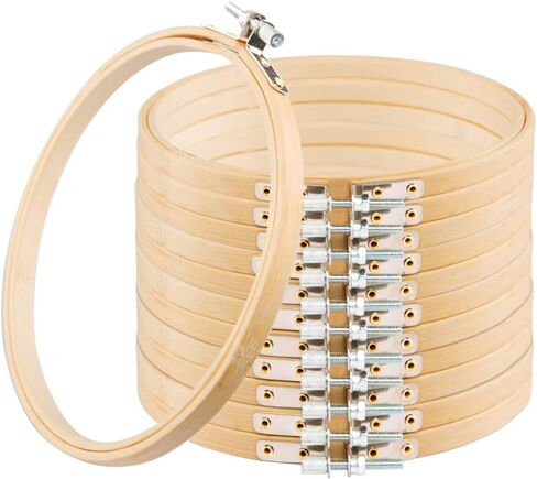 GIEMSON Embroidery Hoop 3 Inch 12 Pieces Small Embroidery Hoops Bamboo Circle Cross Stitch Hoop for Embroidery Art Craft Sewing in Kuwait