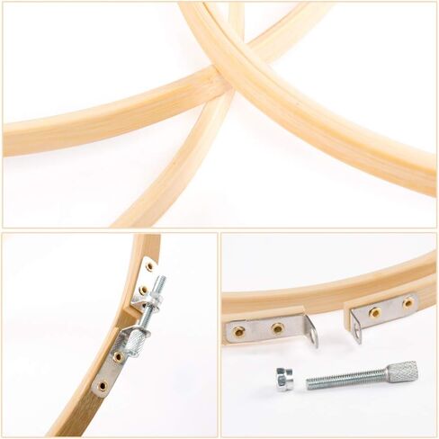 GIEMSON Embroidery Hoop 3 Inch 12 Pieces Small Embroidery Hoops Bamboo Circle Cross Stitch Hoop for Embroidery Art Craft Sewing in Kuwait