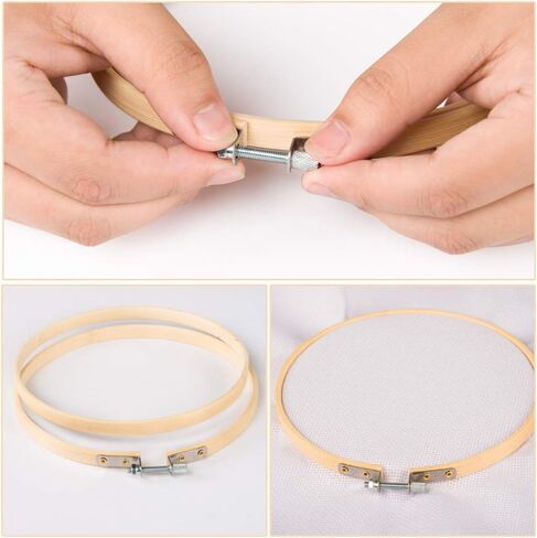 GIEMSON Embroidery Hoop 3 Inch 12 Pieces Small Embroidery Hoops Bamboo Circle Cross Stitch Hoop for Embroidery Art Craft Sewing in Kuwait