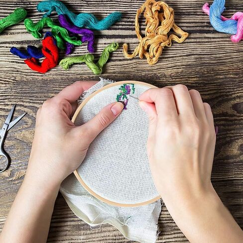 GIEMSON Embroidery Hoop 3 Inch 12 Pieces Small Embroidery Hoops Bamboo Circle Cross Stitch Hoop for Embroidery Art Craft Sewing in Kuwait