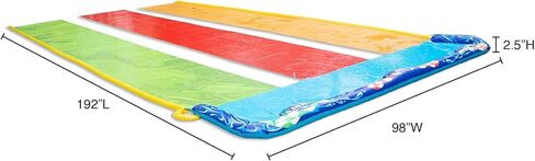 BANZAI 16 Feet Triple Tag Racing Water Slide - Side-by-Side-by-Side Racing Fun! in Kuwait