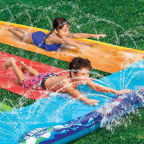 BANZAI 16 Feet Triple Tag Racing Water Slide - Side-by-Side-by-Side Racing Fun! in Kuwait