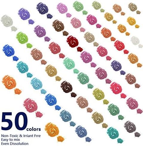 Mica Powder for Epoxy Resin: 50 Colors Pearlescent Pigment Powder for Soap Making/Epoxy Resin/Lip Gloss/Slime/Candle Making/Car Freshies in Saudi Arabia