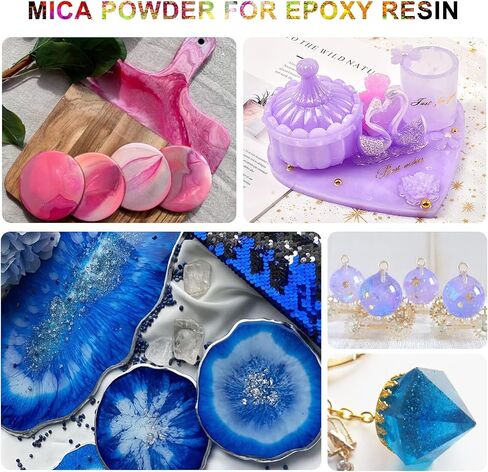 Mica Powder for Epoxy Resin: 50 Colors Pearlescent Pigment Powder for Soap Making/Epoxy Resin/Lip Gloss/Slime/Candle Making/Car Freshies in Saudi Arabia