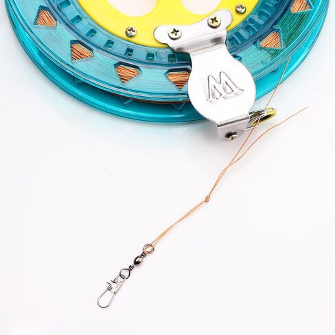 HappyToy Kite Reel Winder Kite String Handle Reel [Lock-on] with Line - 1000ft Durable String (Blue - Yellow) in Kuwait