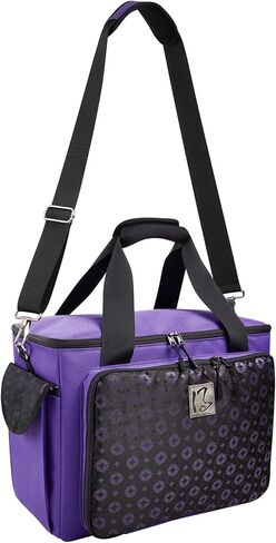 حقيبة ماكينة الخياطة مع سحابات واي كيه كيه، حقيبة حمل ماكينة الخياطة مع 16 قطعة من الحقائب العملية، متوافقة مع معظم ماكينات الخياطة القياسية., بنفسجي, نوبل in Kuwait