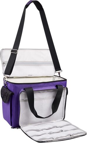 حقيبة ماكينة الخياطة مع سحابات واي كيه كيه، حقيبة حمل ماكينة الخياطة مع 16 قطعة من الحقائب العملية، متوافقة مع معظم ماكينات الخياطة القياسية., بنفسجي, نوبل in Kuwait