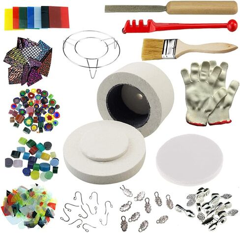 WICAND 15pcs Professional Microwave Kiln Kits for DIY Making Jewelry Fusing Glass Tools Set in Kuwait