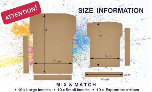 Smart Deco Cardboard Shirt Form 30 Piece Pack! 10x Youth Cardboard Shirt Form 10 Large Cardboard Inserts and 10 Expanders! Holiday T Shirts Arts and Crafts! Print or Paint Tshirt Cardboard Insert in Saudi Arabia