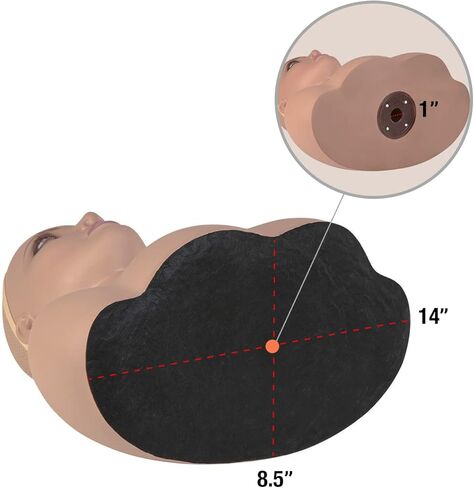 ستوديو ليمتد راس مانيكان واقعي 17 انش من بلاستيك PVC مع اكتاف الجزء العلوي من الجسم للنساء، راس مانيكان لعرض المكياج والرموش للشعر المستعار والقبعات والاوشحة والمجوهرات in Kuwait