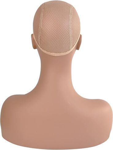 ستوديو ليمتد راس مانيكان واقعي 17 انش من بلاستيك PVC مع اكتاف الجزء العلوي من الجسم للنساء، راس مانيكان لعرض المكياج والرموش للشعر المستعار والقبعات والاوشحة والمجوهرات in Kuwait