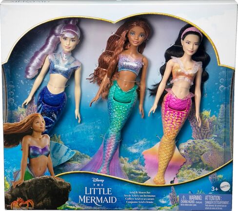 Mattel Disney The Little Mermaid Ariel Sisters Doll Set with 3 Fashion Mermaid Dolls, Includes Mala, Karina, and Ariel in Saudi Arabia