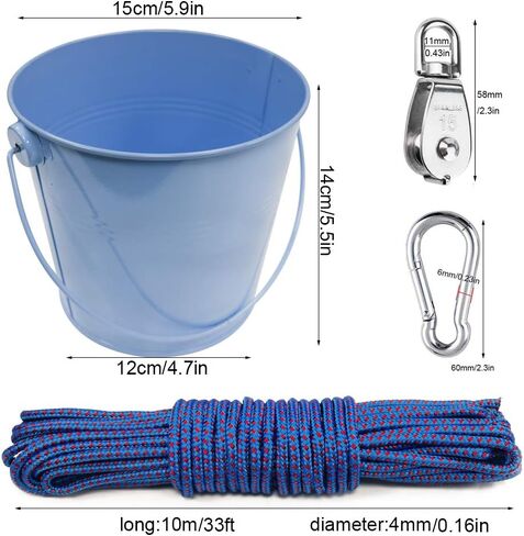 ملحقات بيت الشجرة من فوكون للأطفال، بكرة مع كابل دلو، ملحقات مسرح الأطفال، بكرات للأطفال، ملحقات سفينة القراصنة في الهواء الطلق، ملحقات ألعاب بيت اللعب، دلو لبيت الشجرة (أزرق) in Kuwait
