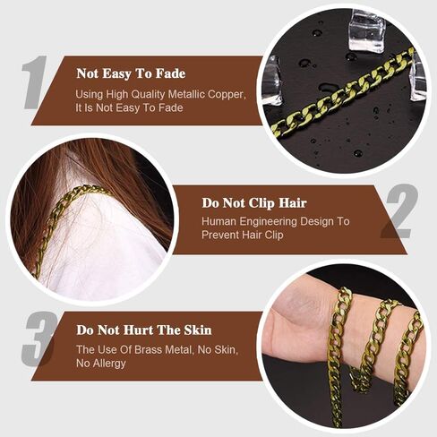 Swpeet 3Pcs Gold Luxury Fashion 47 Inche Replacement Flat Chain Strap with Buckles Set, Perfect for DIY Metal Shoulder Cross Body Bag Hand Bag Purse Replacement in Kuwait