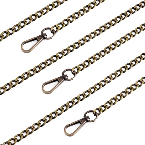 Swpeet 3Pcs Gold Luxury Fashion 47 Inche Replacement Flat Chain Strap with Buckles Set, Perfect for DIY Metal Shoulder Cross Body Bag Hand Bag Purse Replacement in Kuwait