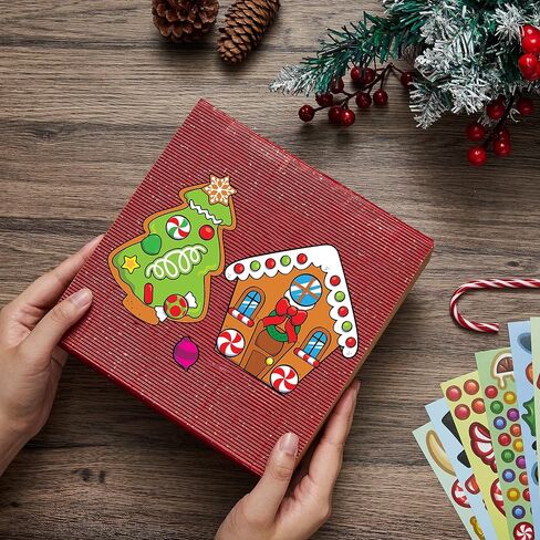 JOYIN 36 PCS Christmas Make-a-face Sticker Sheets Make Your Own Christmas Gingerbread Sticker Series and Trees Sticker Sheets Kids Party Favor Supplies Craft in Saudi Arabia