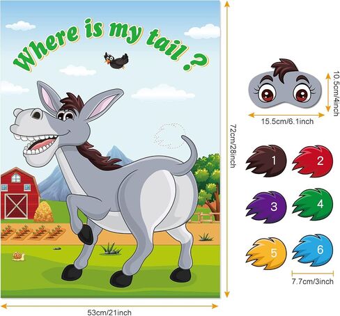 ASTARON Pin The Farm Animal Party Game لوازم حفلات أعياد الميلاد لحيوانات المزرعة، 60 قطعة من ملصقات الحيوانات مقاس 21 بوصة × 28 بوصة، ملصقات عيد الميلاد في الفصل الدراسي وألعاب ما قبل المدرسة التعليمية للأطفال لتزيين جدران المنزل in Saudi Arabia