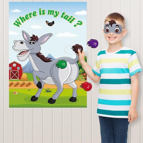 ASTARON Pin The Farm Animal Party Game لوازم حفلات أعياد الميلاد لحيوانات المزرعة، 60 قطعة من ملصقات الحيوانات مقاس 21 بوصة × 28 بوصة، ملصقات عيد الميلاد في الفصل الدراسي وألعاب ما قبل المدرسة التعليمية للأطفال لتزيين جدران المنزل in Saudi Arabia