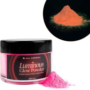 WA Portman Luminous White Glow Powder - 60g (2.12 oz) Phosphorescent Pigment for Resin, Epoxy, and DIY Crafts - Glow in The Dark Powder White to Blue