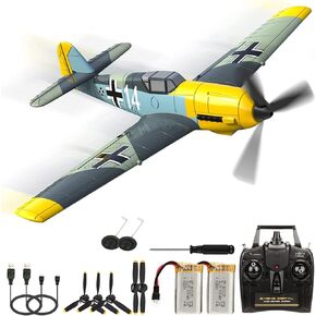 طائرة RoofWorld RC للبالغين والأطفال، طائرة هواية ذات 4 قنوات تعمل بالتحكم عن بعد FW-190 طائرة شراعية مقاتلة مع نظام 6 جيروسكوبي للمدربين المبتدئين