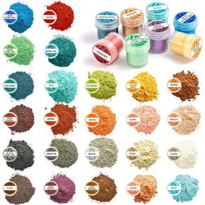 مسحوق ميكا لراتنجات الإيبوكسي - مسحوق صبغة إيبوكسي 24 لونًا - مسحوق ميكا لؤلؤي للراتنج - صبغة الصابون - مسحوق صبغة الراتنج - مجموعة 24 برطمان in Kuwait