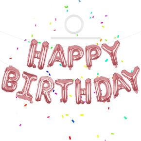 Gold Happy Birthday Balloons Banner 16 Inch Mylar Foil Letters, Inflatable Party Decor and Birthday Decorations for Women, Men, Boys & Girls Kids and Adults, Reusable, Party Supplies in Saudi Arabia