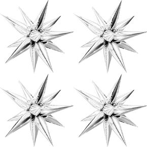 50 قطعة من بالونات رقائق النجوم من موكيوين - 12 بالونة على شكل نجمة، بالونات فضية مخروطية من مايلر على شكل نجمة، بالونات سبايك لمستلزمات الحفلات، عيد الميلاد، الزفاف، استحمام الطفل، كشك الصور in Kuwait