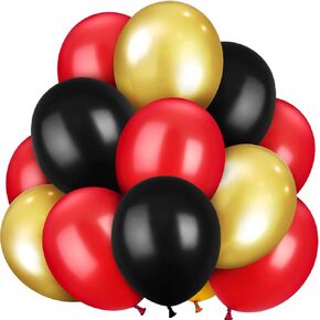 TecUnite 100 Pcs Red Black Gold Latex Balloons 13 Inch Colorful Round Balloons for Wedding Birthday Festival Racing Car Poker Card Party Decoration in Saudi Arabia