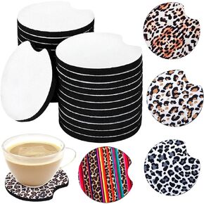 20PCS Sublimation Blank Car Coasters,2.75 Inch/5mm Thicker Circular Blank Sublimation Coasters for Thermal Sublimation DIY Crafts Painting Heat Transfer,Car Coasters