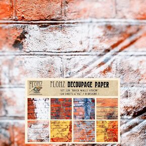 Decoupage Paper Pack (24 Sheets 6"x6") Storm on The Yupiter # Vintage Styled Pattern Paper for Decoupage, Craft and Scrapbooking