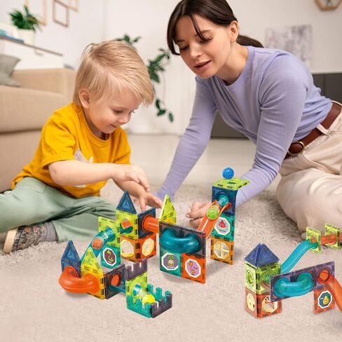 Magnetic Tiles Magnetic Blocks Marble Run STEM Toys for Kids, Boys and Girls in Kuwait