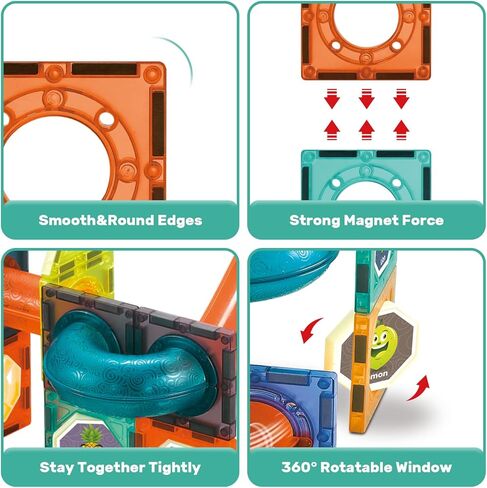 Magnetic Tiles Magnetic Blocks Marble Run STEM Toys for Kids, Boys and Girls in Kuwait
