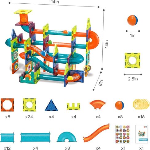 Magnetic Tiles Magnetic Blocks Marble Run STEM Toys for Kids, Boys and Girls in Kuwait