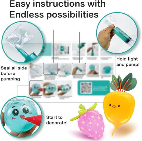 مجموعة فقاعات شريط نانو من توي يونايتد - مجموعة بالونات مائية مع شريط نانو مزدوج الجوانب بطول 9.8 قدم وألعاب حقنة للأطفال والفتيات والأولاد وعيد الميلاد للأطفال بعمر 3 و4 و5 و6 و7 و8 و9 سنوات in Kuwait