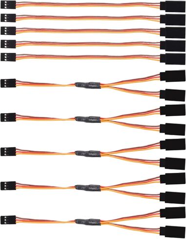 DIANN 10 قطع 3-Pin JR Servo Extension Cable 1 JR ذكر إلى 2 أنثى JR Y Harness Servo Cable for RC Cars Trucks Airplanes Servo Reservo Connection (10 قطع Y-Type) in Kuwait