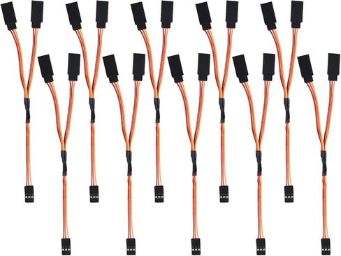 DIANN 10 قطع 3-Pin JR Servo Extension Cable 1 JR ذكر إلى 2 أنثى JR Y Harness Servo Cable for RC Cars Trucks Airplanes Servo Reservo Connection (10 قطع Y-Type) in Kuwait