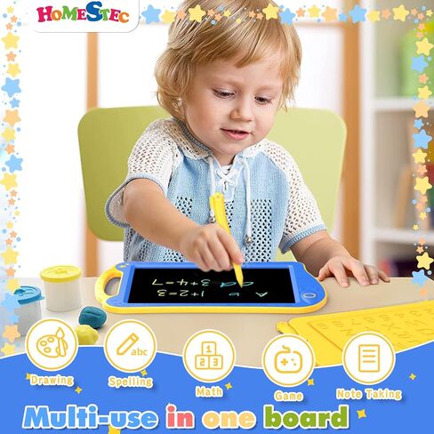 ألعاب لوحة الرسم استرودراو من هومستيك، تابلت كتابة LCD ملون للأطفال، لوحة رسومات الشعار المبتكرة للأطفال الصغار من عمر 3 4 5 6 سنوات، لعبة الفضاء الحسية للسفر للأولاد والبنات، فكرة هدية عيد ميلاد (أزرق/أصفر) in Kuwait