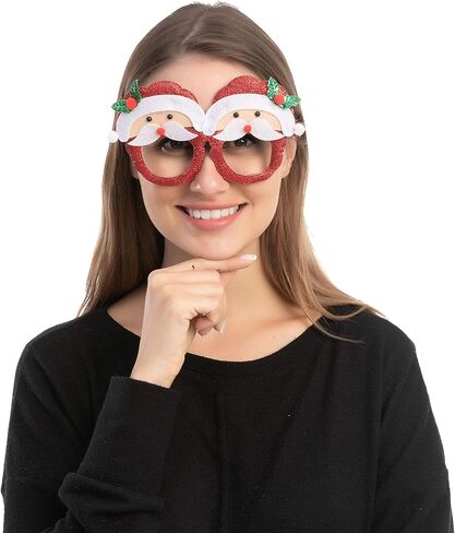 JOYIN 12 Packs Christmas Headbands and Glasses Frames Bundle Set, Assorted Christmas Glasses and Headbands Christmas Party Favors for Kids Women Men Christmas Party Supplies (One Size Fits All) in Saudi Arabia