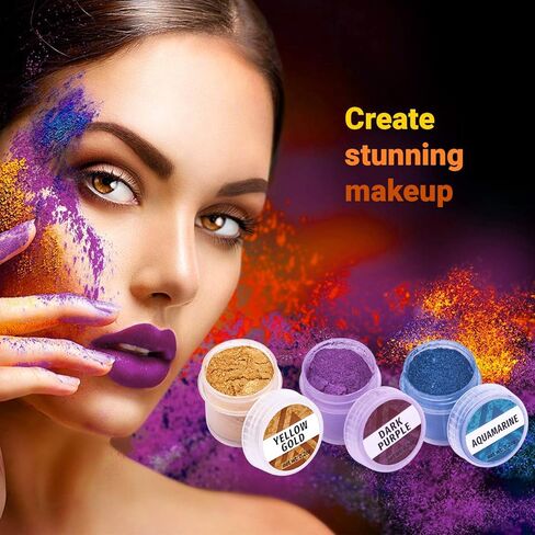 مسحوق ميكا لراتنجات الإيبوكسي - مسحوق صبغة إيبوكسي 24 لونًا - مسحوق ميكا لؤلؤي للراتنج - صبغة الصابون - مسحوق صبغة الراتنج - مجموعة 24 برطمان in Kuwait