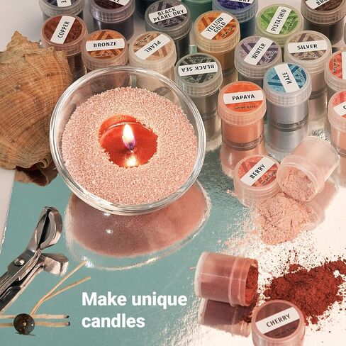 مسحوق ميكا لراتنجات الإيبوكسي - مسحوق صبغة إيبوكسي 24 لونًا - مسحوق ميكا لؤلؤي للراتنج - صبغة الصابون - مسحوق صبغة الراتنج - مجموعة 24 برطمان in Kuwait