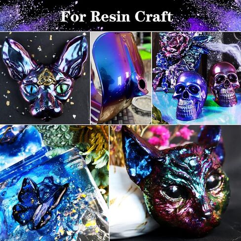 Chameleon Powder Pigment, 6 Box Changing Mica Powder Pigment for Epoxy Resin DIY Crafts, Cosmetic Grade Powder Set for Art Tumblers Soap Candle Making Dye (Total 30g) in Kuwait