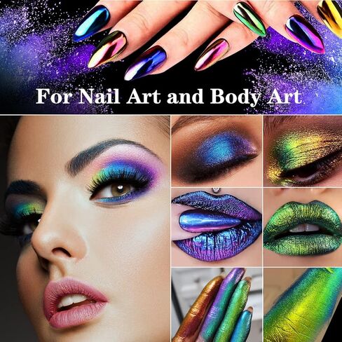 Chameleon Powder Pigment, 6 Box Changing Mica Powder Pigment for Epoxy Resin DIY Crafts, Cosmetic Grade Powder Set for Art Tumblers Soap Candle Making Dye (Total 30g) in Kuwait