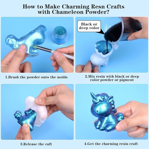 Chameleon Powder Pigment, 6 Box Changing Mica Powder Pigment for Epoxy Resin DIY Crafts, Cosmetic Grade Powder Set for Art Tumblers Soap Candle Making Dye (Total 30g) in Kuwait