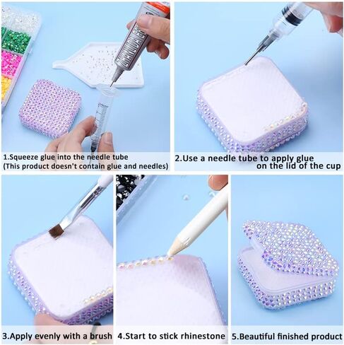 مجموعة نيبيرو 28800 قطعة من أحجار الراين المسطحة من الراتنج، أحجار الراين الهلامية مختلطة الألوان على شكل دائري لفن الأظافر غير الإصلاح 2 مم، 3 مم، 4 مم، 5 مم in Kuwait