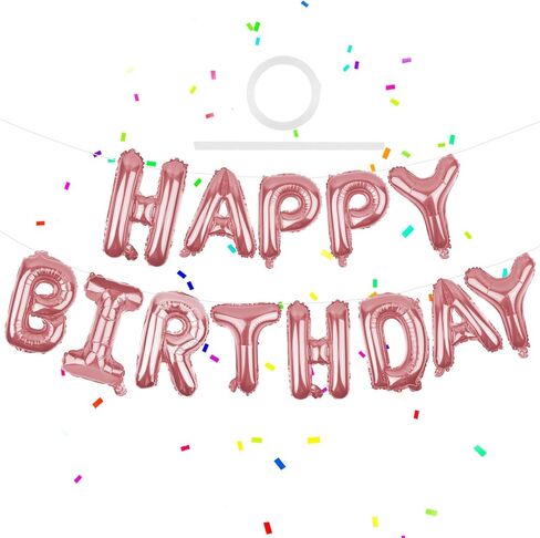 Gold Happy Birthday Balloons Banner 16 Inch Mylar Foil Letters, Inflatable Party Decor and Birthday Decorations for Women, Men, Boys & Girls Kids and Adults, Reusable, Party Supplies in Kuwait