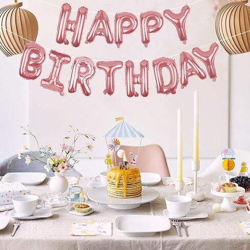Gold Happy Birthday Balloons Banner 16 Inch Mylar Foil Letters, Inflatable Party Decor and Birthday Decorations for Women, Men, Boys & Girls Kids and Adults, Reusable, Party Supplies in Kuwait