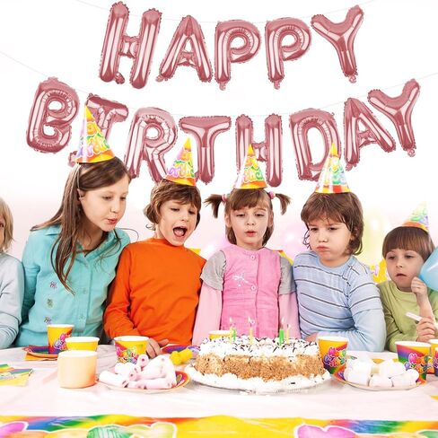 Gold Happy Birthday Balloons Banner 16 Inch Mylar Foil Letters, Inflatable Party Decor and Birthday Decorations for Women, Men, Boys & Girls Kids and Adults, Reusable, Party Supplies in Kuwait